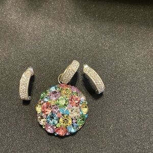 Beautiful, colorful pendant and earrings